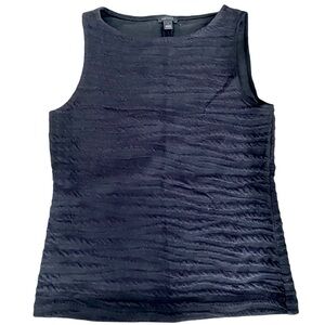 Ann Taylor sleeveless black textured top Sz S
